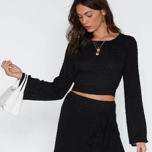 NWT Black Cropped Long Sleeve from Nasty Gal